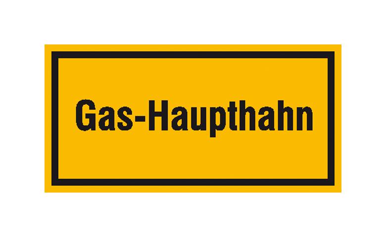 Hinweisschild - Betriebskennzeichnung - Gas-Haupthahn
