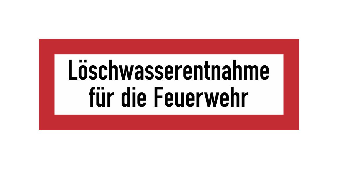 Hinweisschilder für die Feuerwehr - Löschwasserentnahme für die Feuerwehr