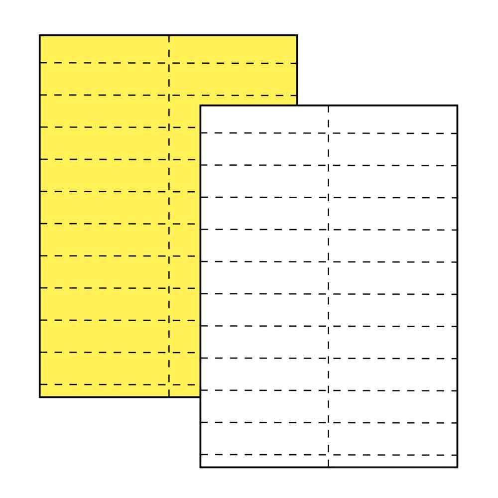 Etiketten perforiert - passend zu Etikettenhalter - in Weiss oder Gelb