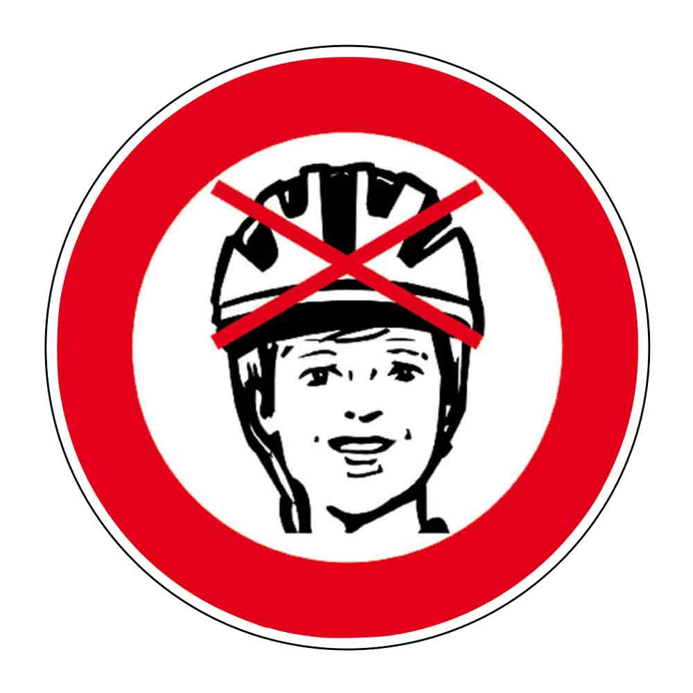 Spielplatzschild - "Spielgeräte mit Helm beklettern verboten"