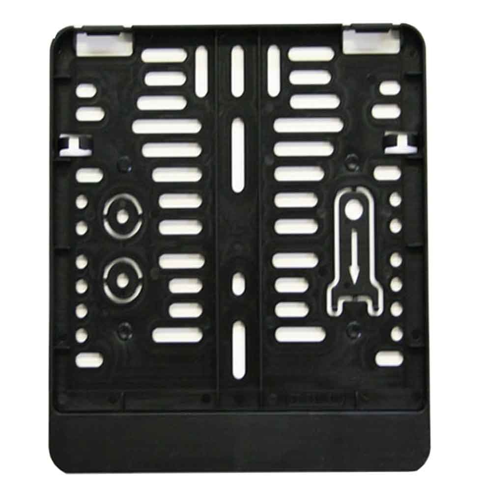 erut-twinline-schwarz-180x200mm-b7f411 Kennzeichenhalter - 2-zeilig - für Zweiräder - Schwarz - Werbeaufdruck