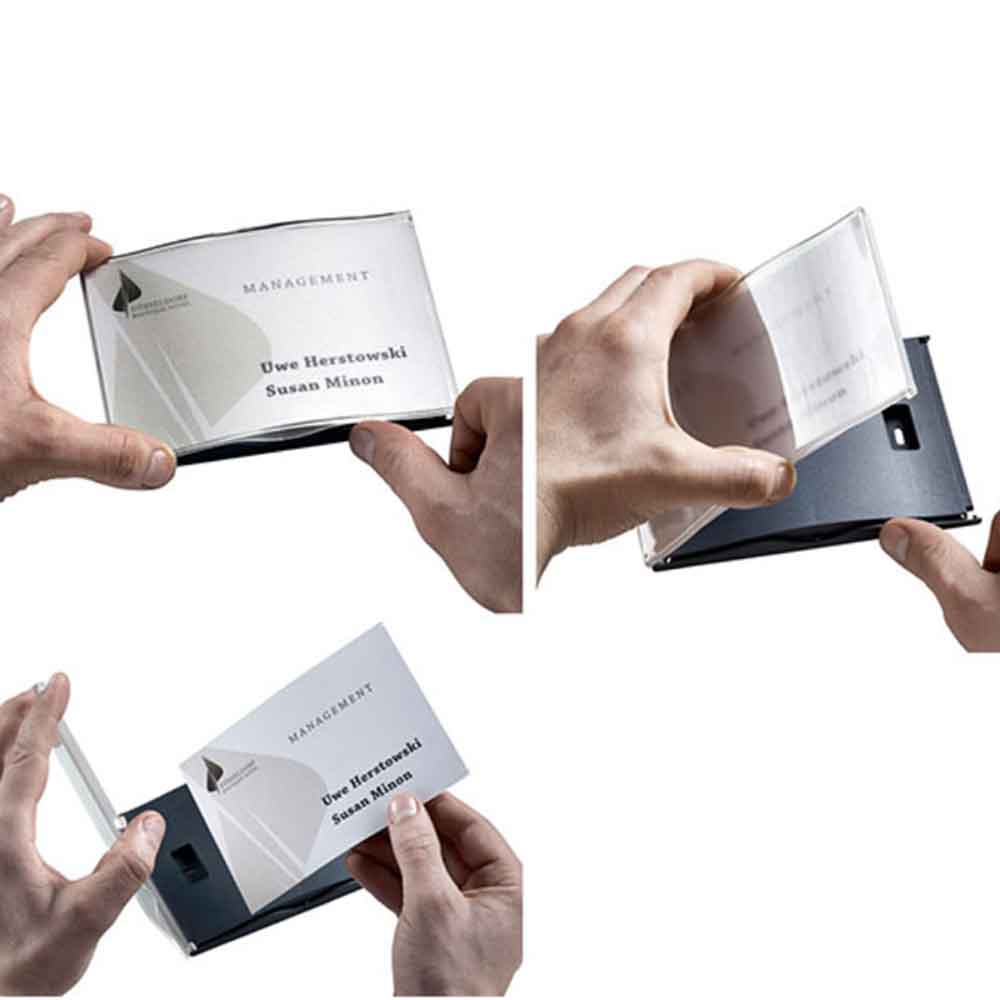 OCEAN Infotafel - gewölbtes Schild - schneller Wechsel durch Aufklappen