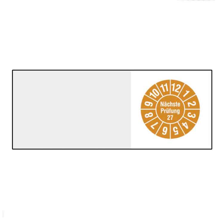Kabelprüfplakette - Nächste Prüfung - in Jahresfarbe