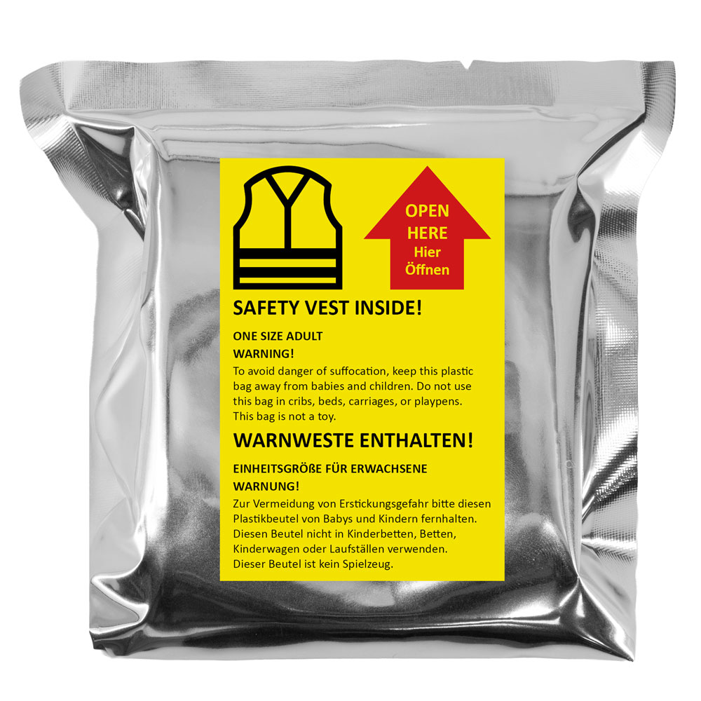 Korntex® Kinder Warnweste in Mini-Vakuum-Verpackung - "Billund" - 2026