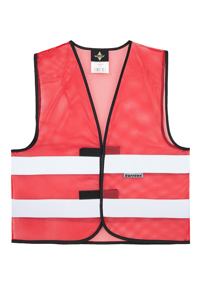 Korntex® Mesh Warnweste „Thessaloniki“ - Rot - 5XL