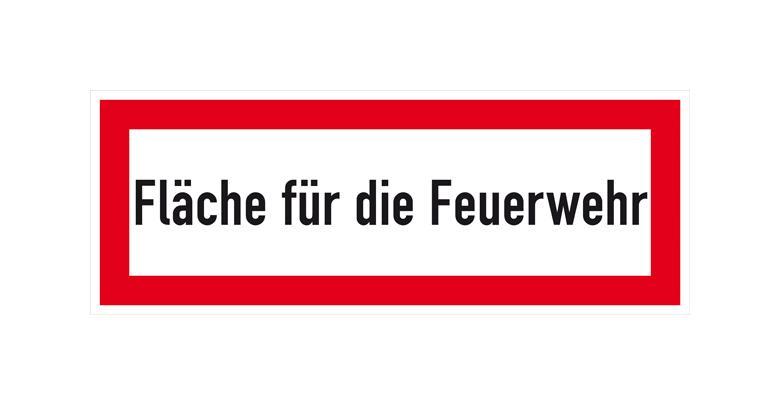 Hinweisschild für die Feuerwehr - Fläche für die Feuerwehr