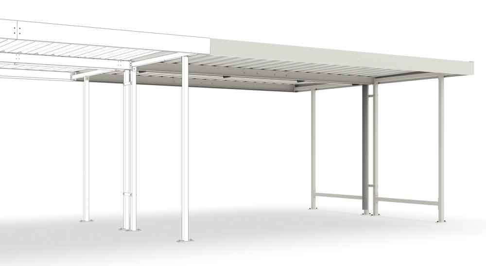 Materialüberdachung Leipzig L45 RAL 9002 Grauweiss - als Bausatz Materialüberdachung Leipzig L45 RAL 9002 Grauweiss - als Bausatz