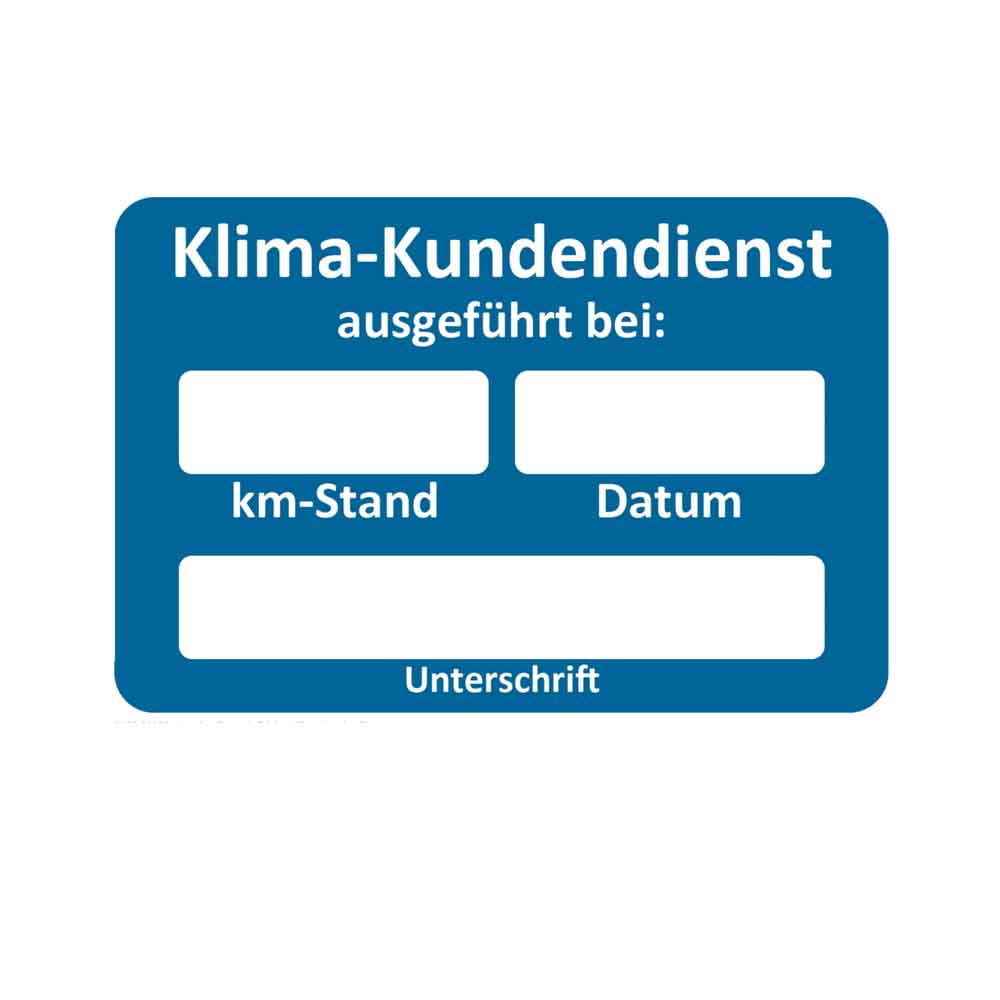 Kundendienst-Aufkleber - für Kraftfahrzeuge - mit unterschiedlichen Hinweistexten Kundendienst-Aufkleber - für Kraftfahrzeuge - mit unterschiedlichen Hinweistexten
