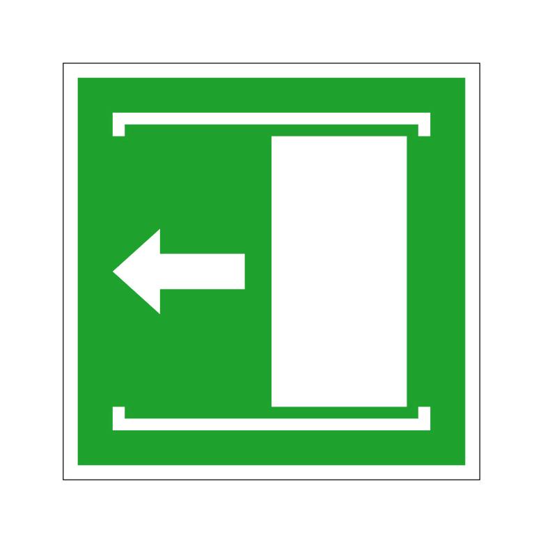 Fluchtwegschild - Schiebetür öffnet nach links