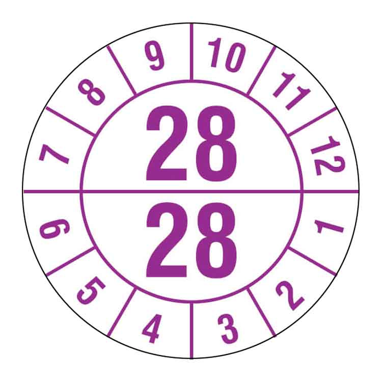 Prüfplakette - Halbjahresplakette in Jahresfarbe - Dokumentenfolie