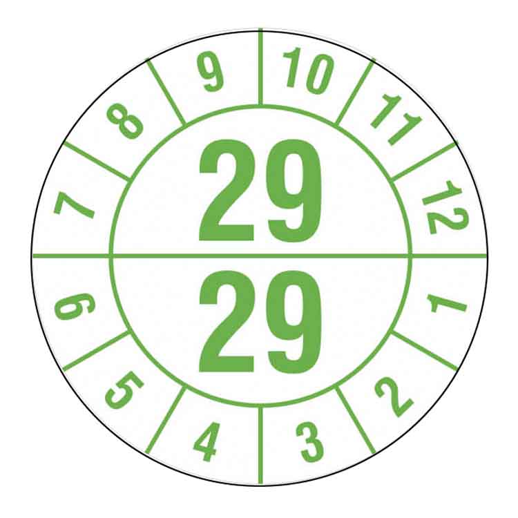 Prüfplakette - Halbjahresplakette in Jahresfarbe - Dokumentenfolie