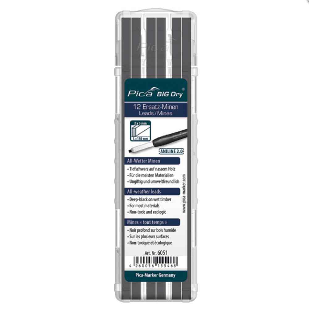 Pica Big Dry Ersatzminen-Set Aniline - Allwetter-Minen Graphit Pica Big Dry Ersatzminen-Set Aniline - Allwetter-Minen Graphit
