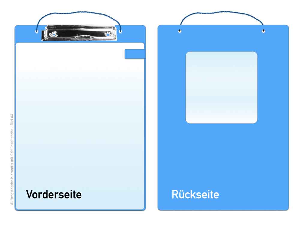 Klemmbrett-Auftragstasche - "KLEMMFIX" - DIN A4 - Blockklemme