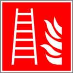 Brandschutzzeichengröße für Erkennungsweiten bis 15 Meter