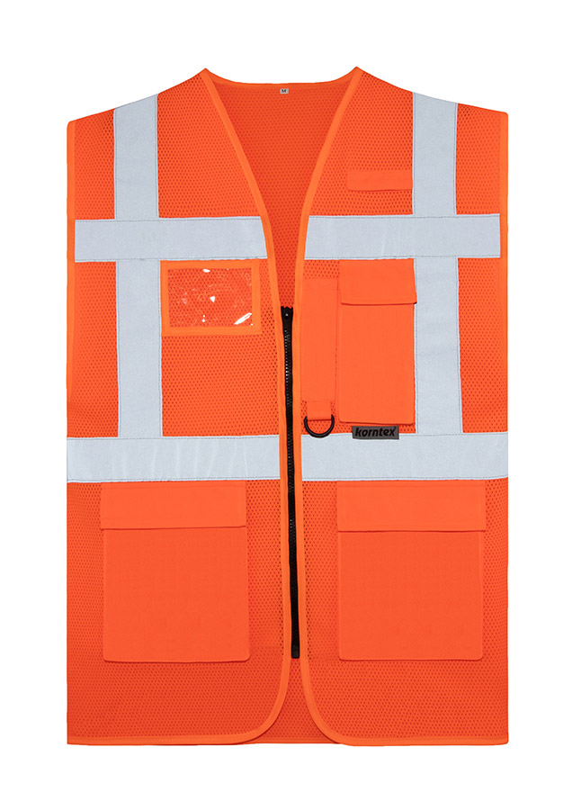Korntex® Mesh Multifunktionsweste „Larisa“ - Signal-Orange - 5XL