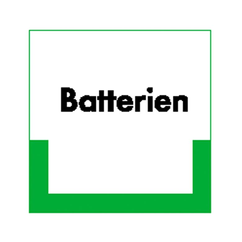 Abfallkennzeichnung - Textschild - Batterien