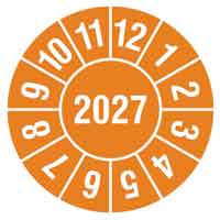 Prüfplaketten Jahresfarbe Orange 2027