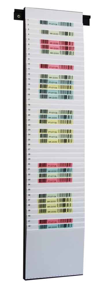 20-20-414-0-04-01-002-beleg-planungstafel-fuer-din-a4-a5-43-faecher-weiss-fc608a Flexiplan-Beleg-Planungstafel - für Belege DIN A4 quer / DIN A5 hoch - B 250 x H 1085 mm