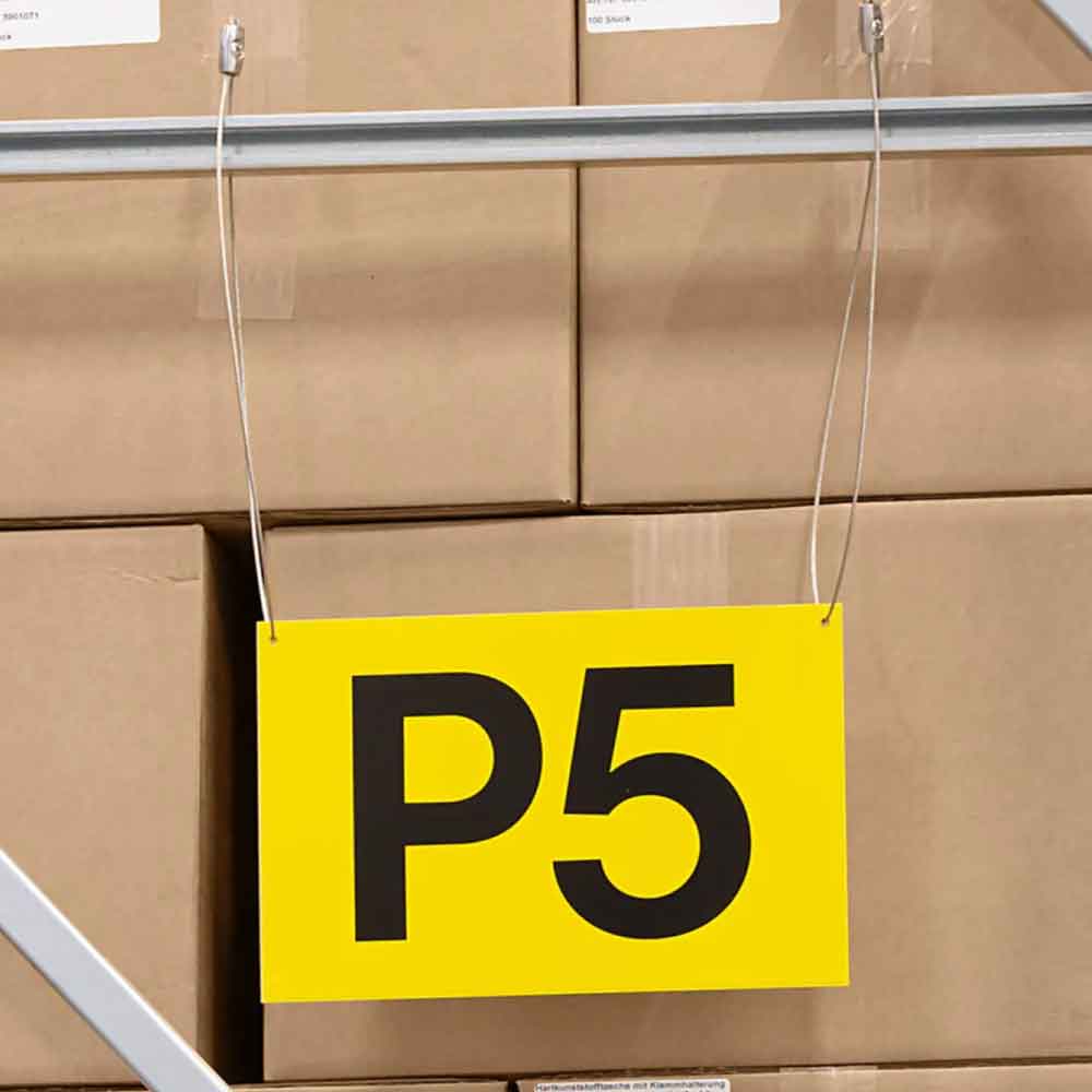 Regal- und Gangschild mit Aufhängelochung - in vielen Größen - einseitiger oder beidseitiger Druck