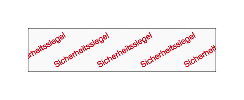 Sicherheitssiegel auf Bogen - Text: Sicherheitssiegel (mehrfach pro Etikett)