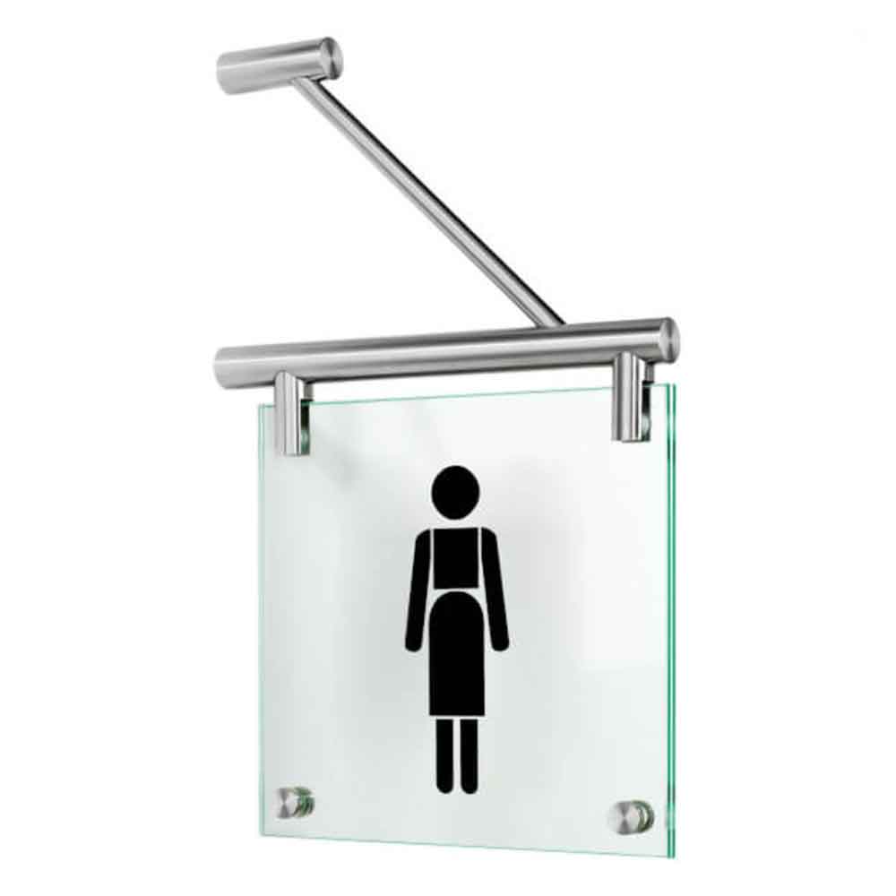 CRISTALLO Fahnenschild rahmenlos - aus Sicherheitsglas mit Edelstahlhalterung - in 3 Ausführungen CRISTALLO Fahnenschild rahmenlos - aus Sicherheitsglas mit Edelstahlhalterung - in 3 Ausführungen