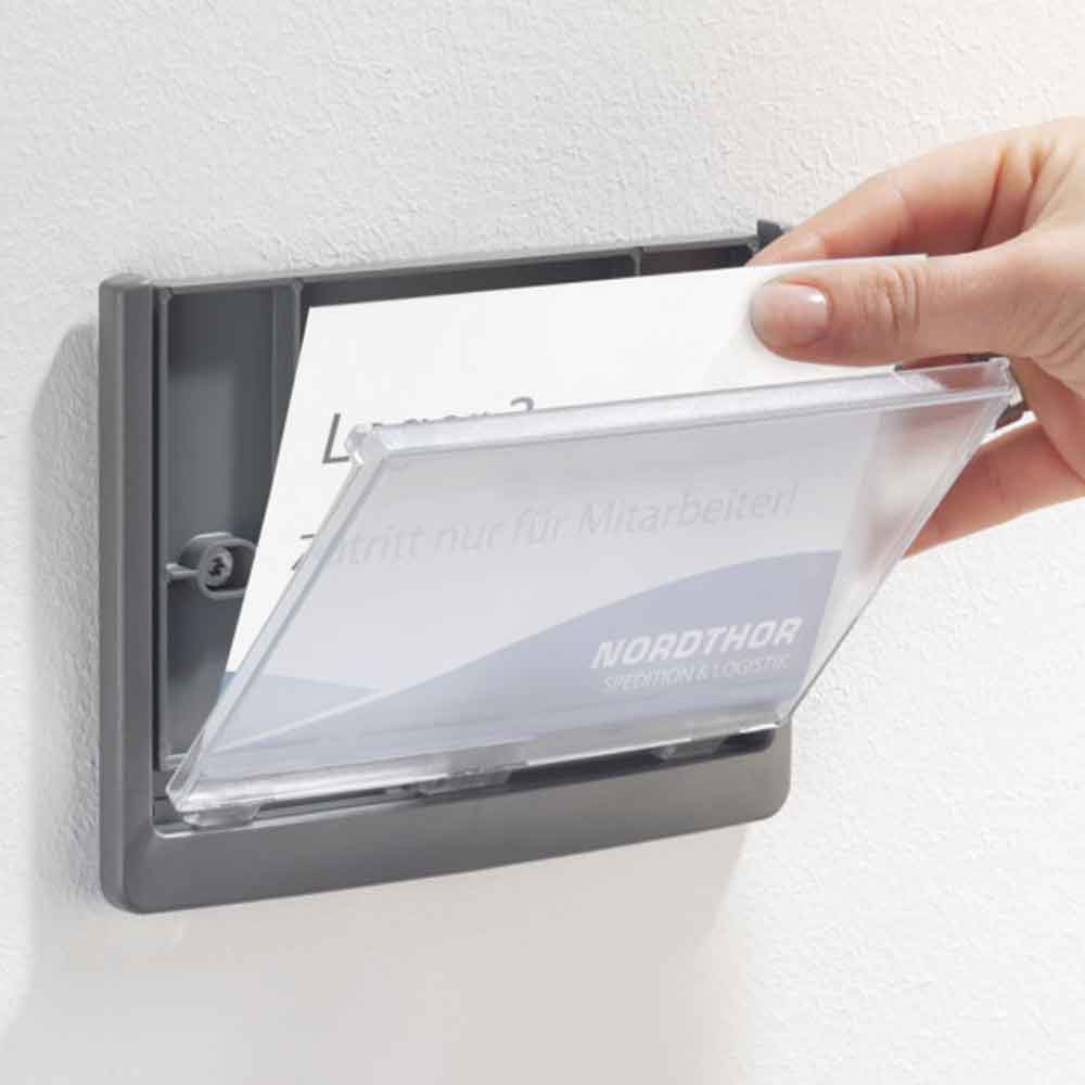 CLICK SIGN Türschild - hochwertiger Kunststoff - herausziehbares Sichtfenster - in 4 Größen