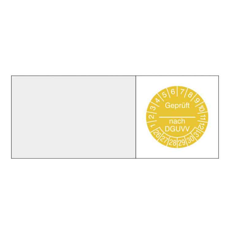 Kabelprüfplakette - Geprüft nach DGUV V - in Jahresfarbe