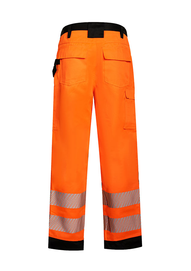 Korntex® - EOS - Hi-Vis Hose mit schwarzen Partien (kurz) - Signal-Orange/Schwarz - 24