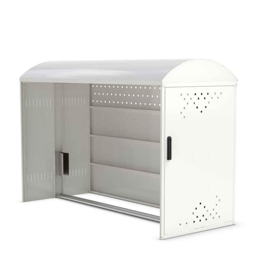 Fahrradgarage BikeBox 1 B - Anbausatz ohne oder mit 1 Seitenwand - RAL Farbe nach Wahl