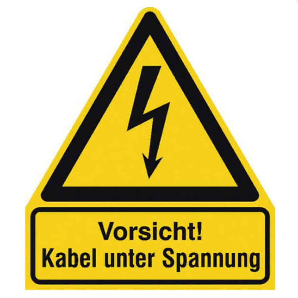 Warn-Kombischild - Vorsicht! Kabel unter Spannung Warn-Kombischild - Vorsicht! Kabel unter Spannung