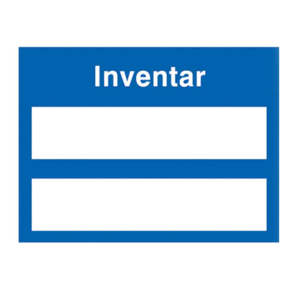 Inventar-Etikett - Dokumentenfolie auf Bogen - mit 2 Beschriftungsfeldern - selbstklebend