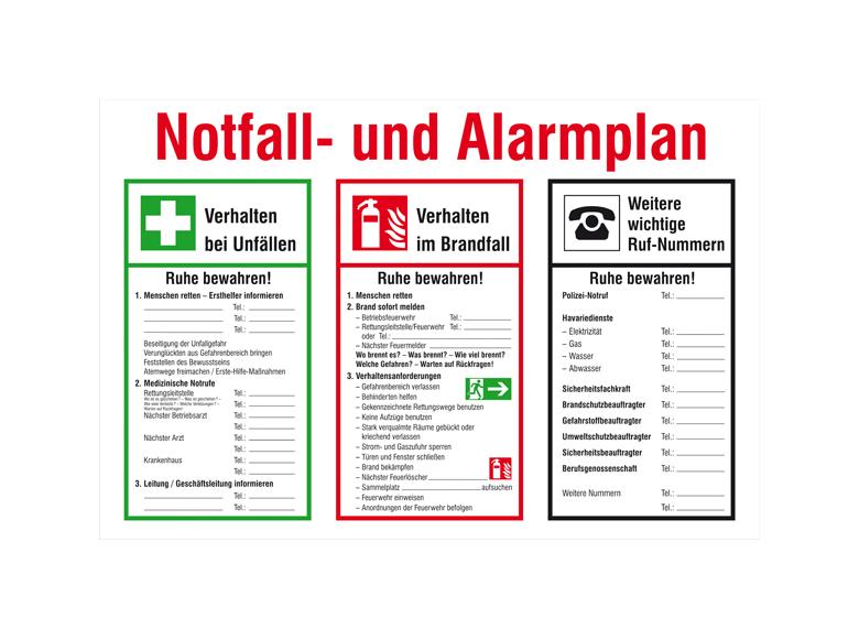 Aushang - Notfall- und Alarmplan ISO7010