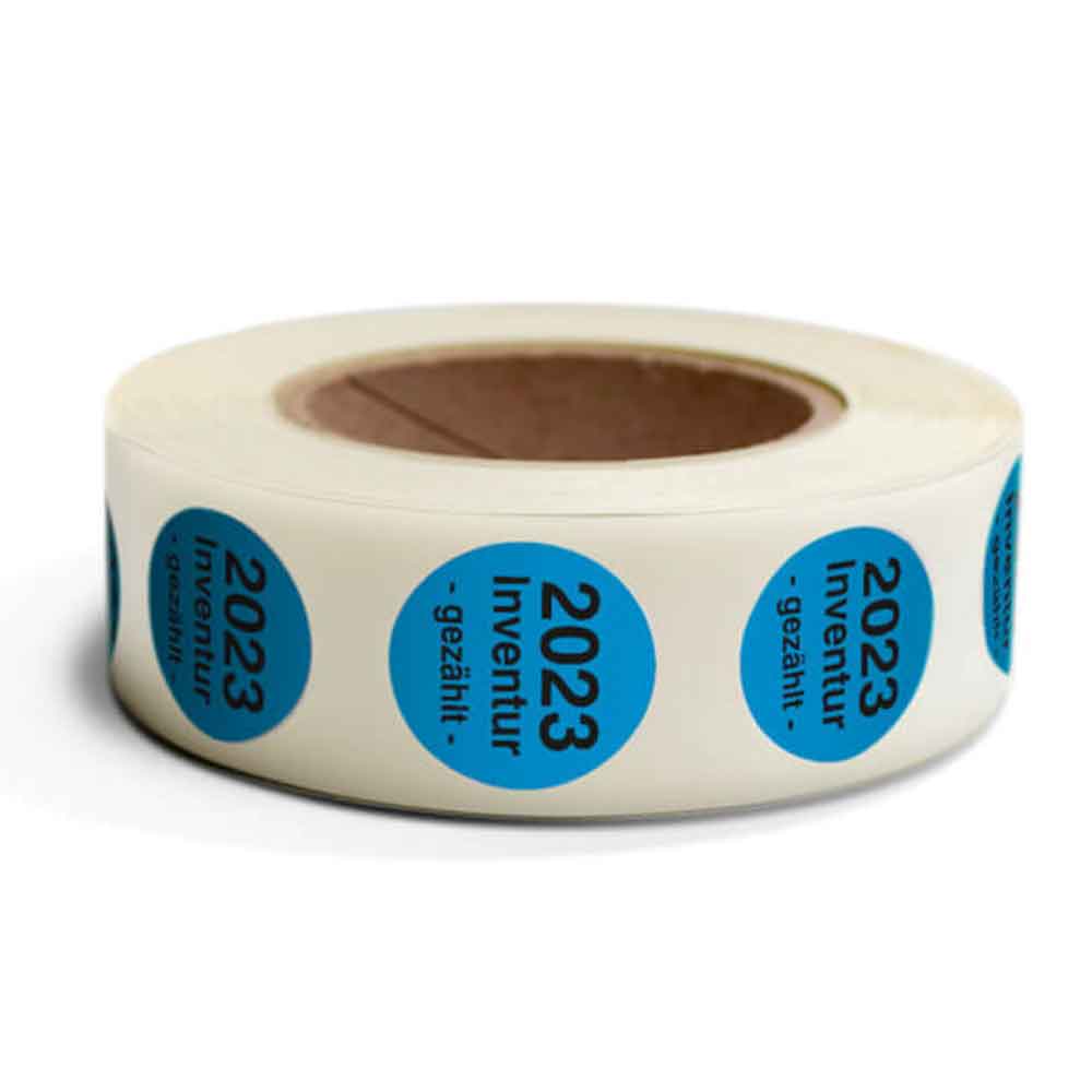 Inventur-Etiketten -Text: Inventur gezählt - mit Jahreszahl - in 4 Farben Inventur-Etiketten -Text: Inventur gezählt - mit Jahreszahl - in 4 Farben