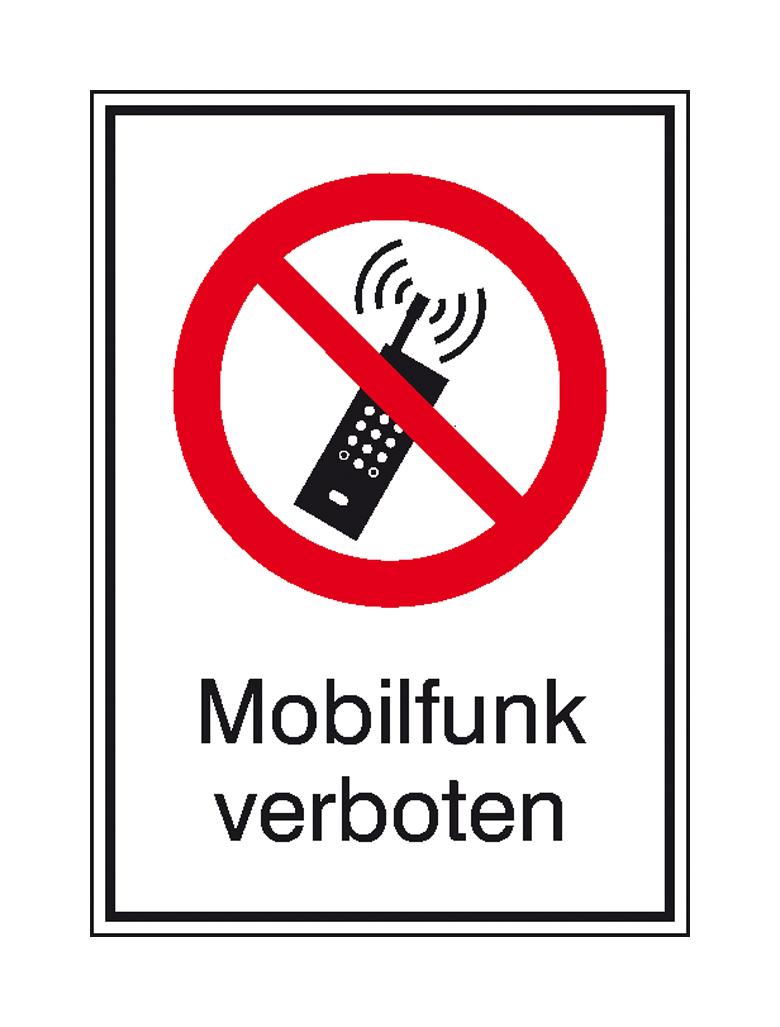 Verbots-Kombischild - Mobilfunk verboten