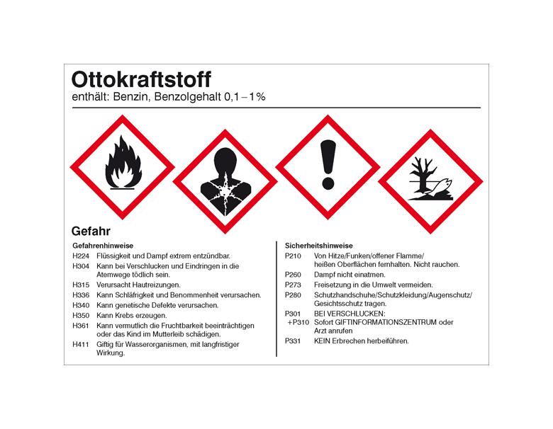 Gefahrstoffetikett - Ottokraftstoff