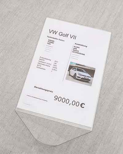 Preisblatthalter aus Acryl