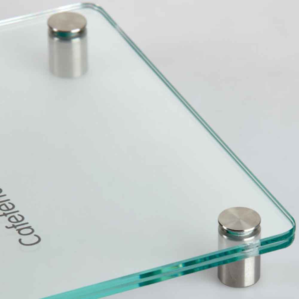 CRISTALLO Safe Türschild und Infotafel - 2 x 4 mm Sicherheitsglas mit gerundeten Ecken - in 2 Größen CRISTALLO Safe Türschild und Infotafel - 2 x 4 mm Sicherheitsglas mit gerundeten Ecken - in 2 Größen