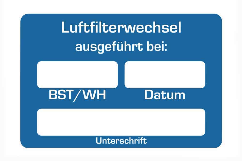 21-50-143-0-05-01-002-kundendienst-aufkleber-luftfilterwechsel-1b6c4e Kundendienst-Aufkleber - für Landmaschinensparte - mit unterschiedlichen Hinweistexten