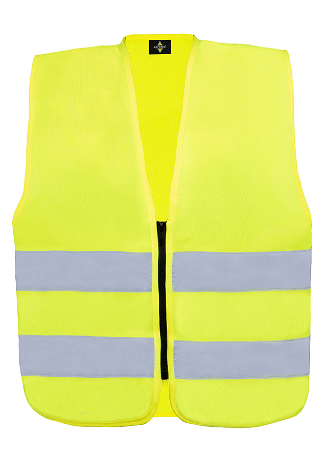 Korntex® Kinder Warnweste mit Reißverschluss „Aalborg“ - Signal-Gelb - XXS Korntex® Kinder Warnweste mit Reißverschluss „Aalborg“ - Signal-Gelb - XXS