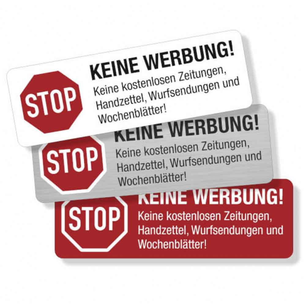 Hinweisschild - Haus und Grund - Text: Stop Keine Werbung! Keine kostenlose ....