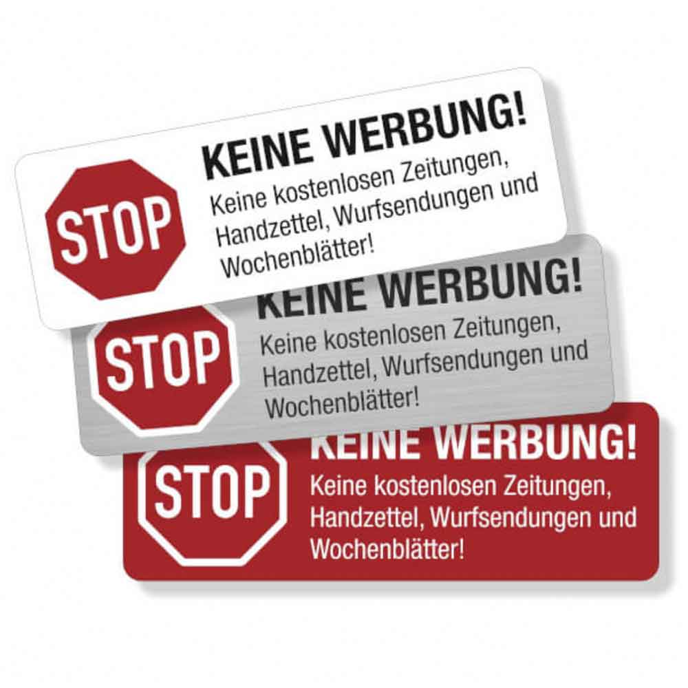 Hinweisschild - Haus und Grund - Text: Stop Keine Werbung! Keine kostenlose .... Hinweisschild - Haus und Grund - Text: Stop Keine Werbung! Keine kostenlose ....
