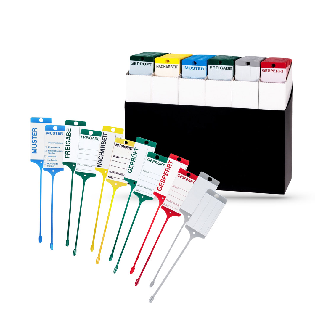 20-30-038-0-99-07-002-warenanhaenger-set-steckfix-58288d Set-Angebot - Warenanhänger in Spenderbox mit verschiedenen Textmotiven