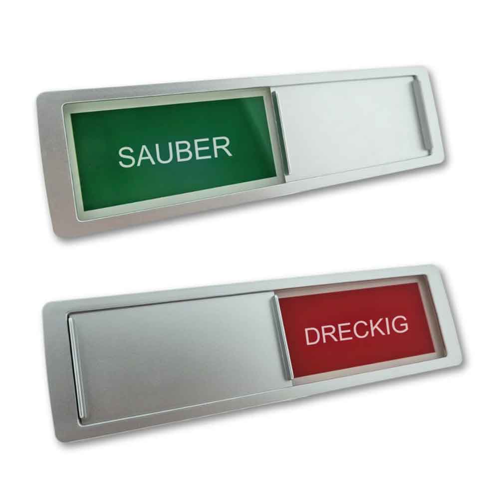Schiebeschilder "Grün-Rot" - Kunststoffprofil in Silber oder Schwarz - in 8 Varianten