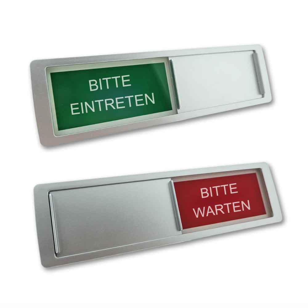 Schiebeschilder "Grün-Rot" - Kunststoffprofil in Silber oder Schwarz - in 8 Varianten