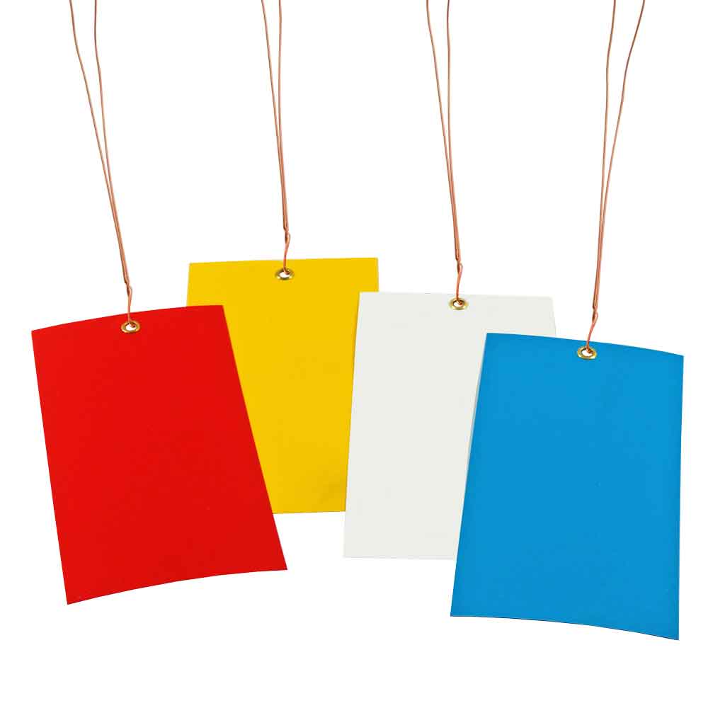 PVC-Hänge-Etiketten - mit Draht - Format 120 x 65 mm - 8 verschiedene Farben