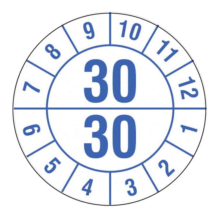 Prüfplakette - Halbjahresplakette in Jahresfarbe - Dokumentenfolie