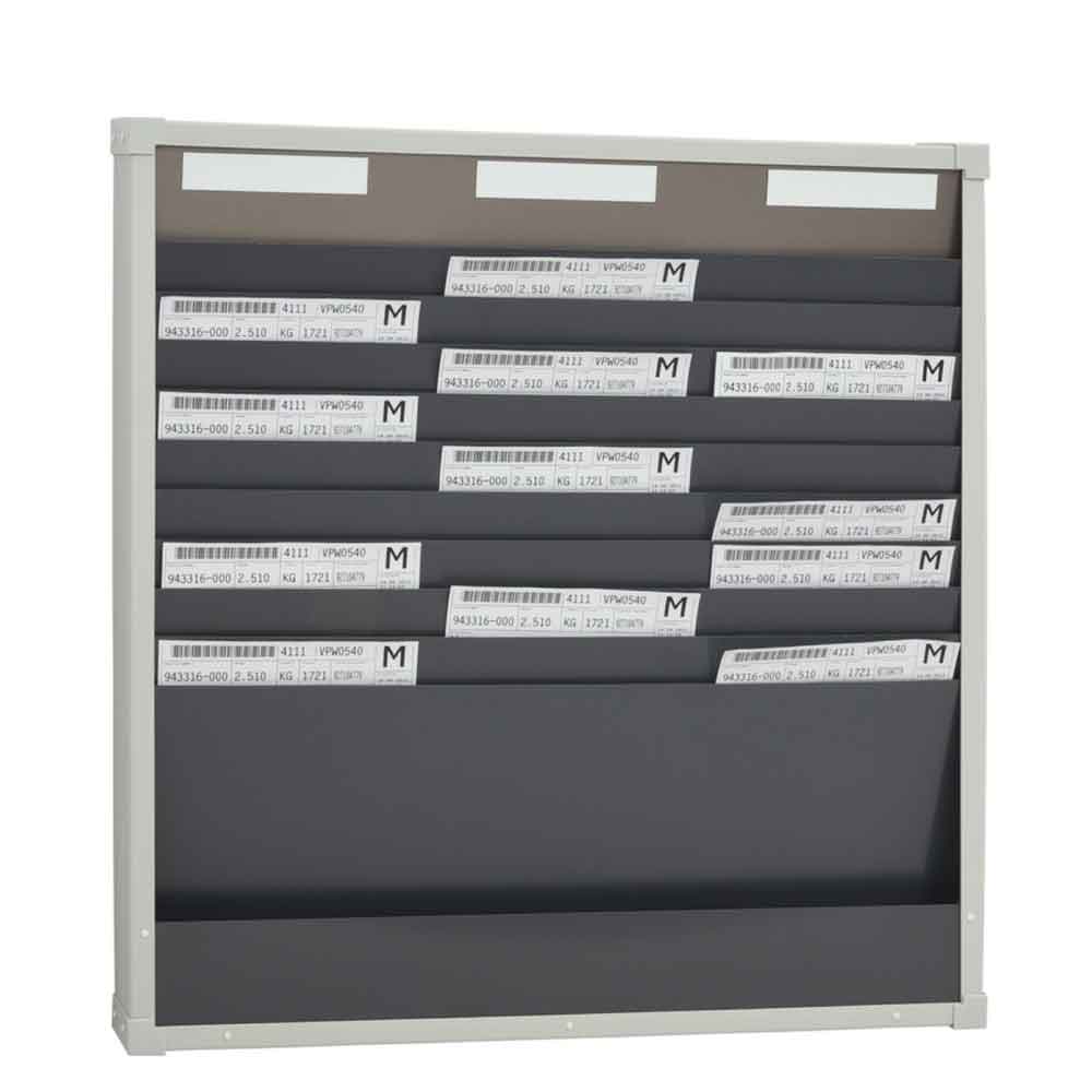 Metallische Karten-Sortiertafel - 3-reihig - 30 x DIN A4 Belege - H 750 mm