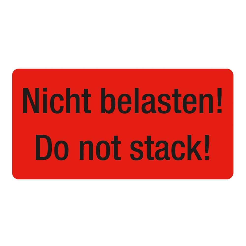Warn- bzw. Verpackungsetiketten - selbstklebend in Signalrot auf Rolle