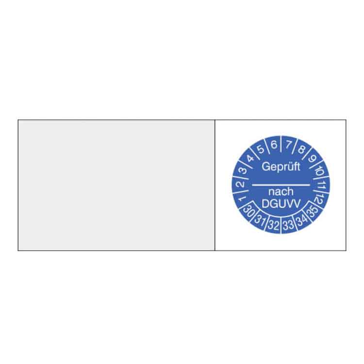 Kabelprüfplakette - Geprüft nach DGUV V - in Jahresfarbe