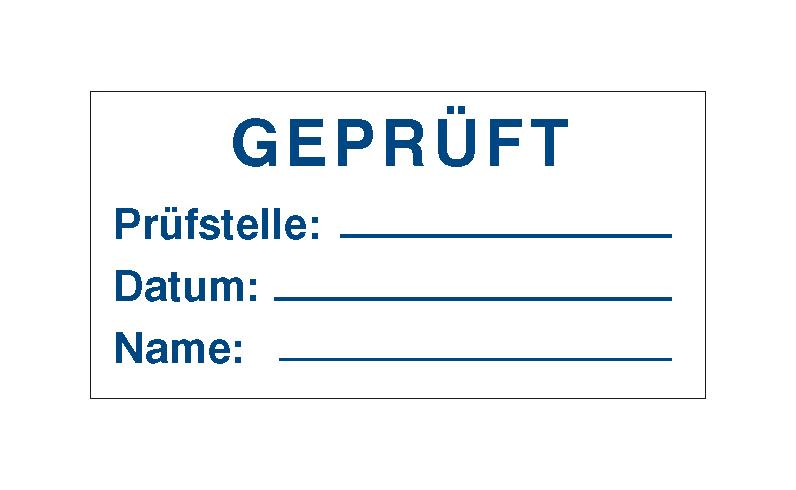 Qualitätskennzeichnungs-Etiketten - Geprüft ... - zur zusätzlichen Selbstbeschriftung